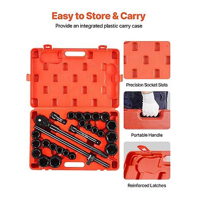 Drive Impact Socket Set with Ratchet for Trucks, RVs, and Heavy Vehicles