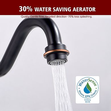 SUMERAIN Classic Widespread Bathroom Faucet with 360° Swivel Spout and Double Handle, Lead-Free