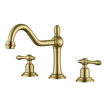 SUMERAIN Classic Widespread Bathroom Faucet with 360° Swivel Spout and Double Handle, Lead-Free