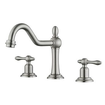 SUMERAIN Classic Widespread Bathroom Faucet with 360° Swivel Spout and Double Handle, Lead-Free