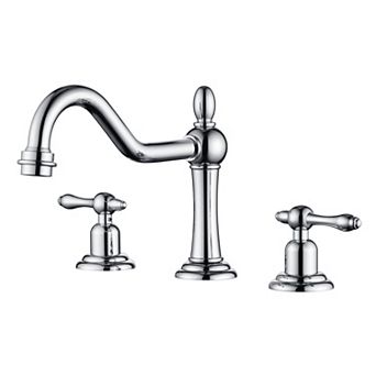 SUMERAIN Classic Widespread Bathroom Faucet with 360° Swivel Spout and Double Handle, Lead-Free