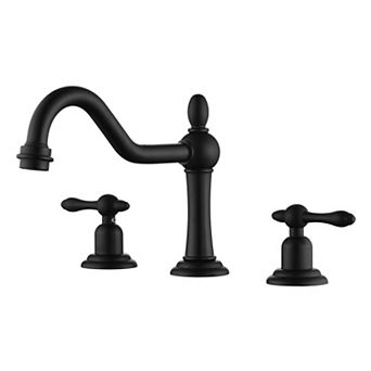 SUMERAIN Classic Widespread Bathroom Faucet with 360° Swivel Spout and Double Handle, Lead-Free