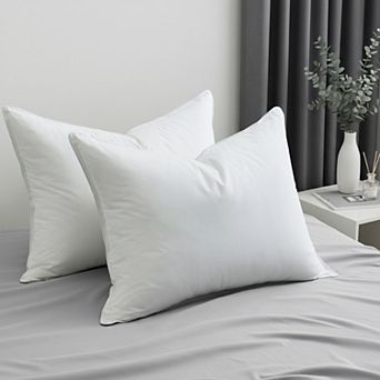 Unikome 100% Cotton Down-Proof Fiber Pillow, 2 Pack Bed Pillow for Side & Back Sleepers