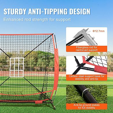 Baseball and Softball Practice Net Set with Tee, Target Frames, and Sand-Filled Ball