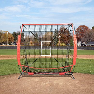 Baseball and Softball Practice Net Set with Tee, Target Frames, and Sand-Filled Ball