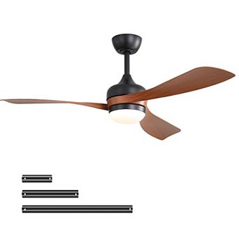 52" Dimmable Ceiling Fan With Reversible DC Motor and 18W LED Light, Remote Control