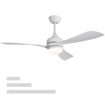 52" Dimmable Ceiling Fan With Reversible DC Motor and 18W LED Light, Remote Control