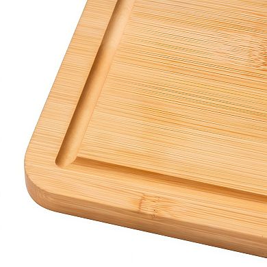 100%Bamboo Cutting Board Set with Built In Handle and Knife Friendly Surface