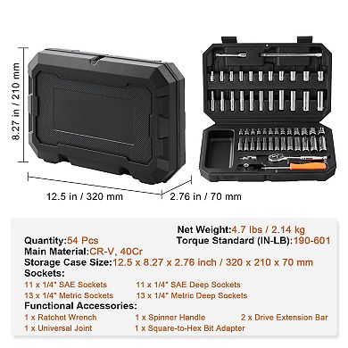 Drive Socket and Ratchet Set for Home Repairs and Car Care
