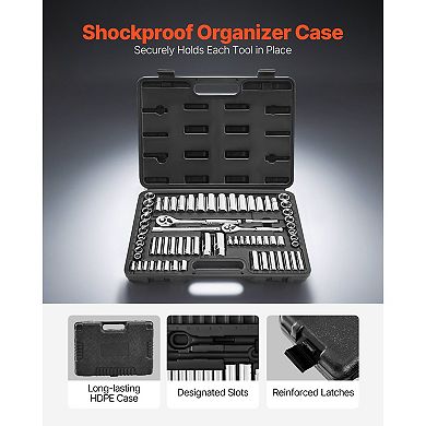 CR-V Socket and Ratchet Set 6-Point Automotive and DIY Tool Kit