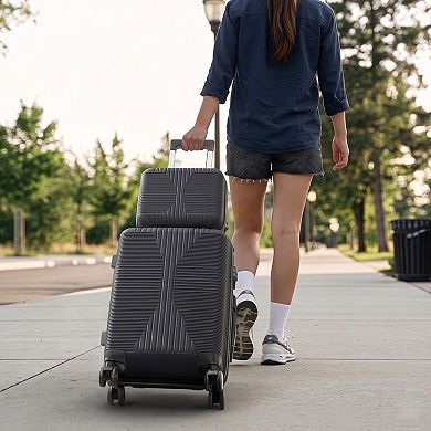 Two Piece PP Hardside Luggage Set with Combination Lock