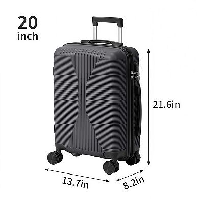 Two Piece PP Hardside Luggage Set with Combination Lock