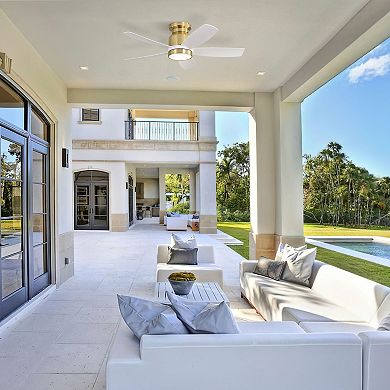 42" Flush Mount Ceiling Fans with LED Light 22W and Remote Control 5 ABS Fan Blades