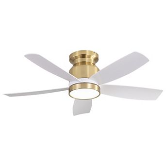 42" Flush Mount Ceiling Fans with LED Light 22W and Remote Control 5 ABS Fan Blades
