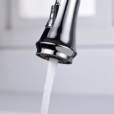 SUMERAIN Pull-Down Kitchen Mixer Tap with 360° Swivel Spout, Wide Arc, Dual Function, Deck Mounted