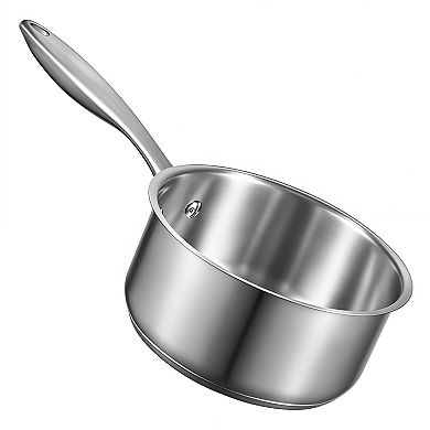 Stainless Steel Saucepan with Steamer Glass Lid Induction Safe