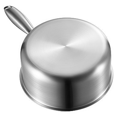 Stainless Steel Saucepan with Steamer Glass Lid Induction Safe