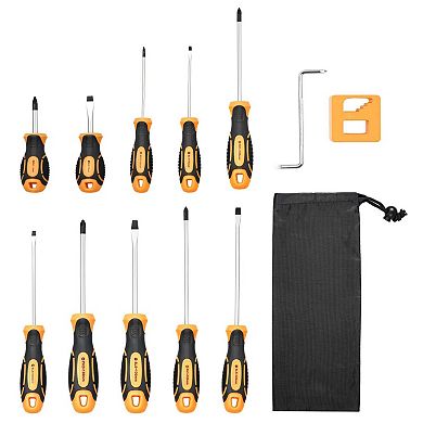12-Piece Screwdriver Set with Phillips, Slotted, Z-Type Bits and Magnetic Tips