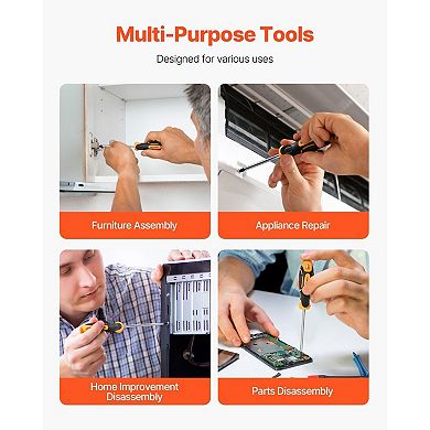 12-Piece Screwdriver Set with Phillips, Slotted, Z-Type Bits and Magnetic Tips