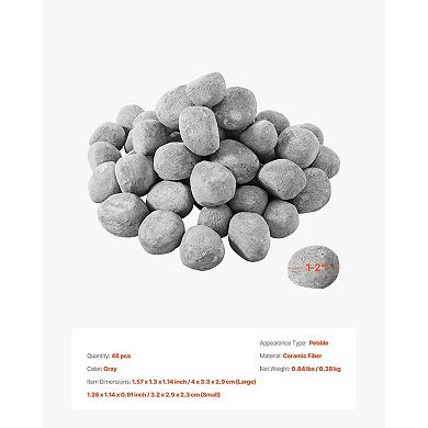 48-Pack Ceramic Fireballs for Indoor and Outdoor Fire Features and Gatherings