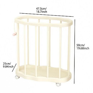 Rolling Yoga Mat Storage Basket with Wheels Sports Equipment Organizer