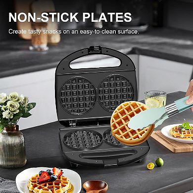 OSTBA Waffle Maker 750W, Compact Breakfast Appliance, Easy to Clean, Perfect for Family Breakfast