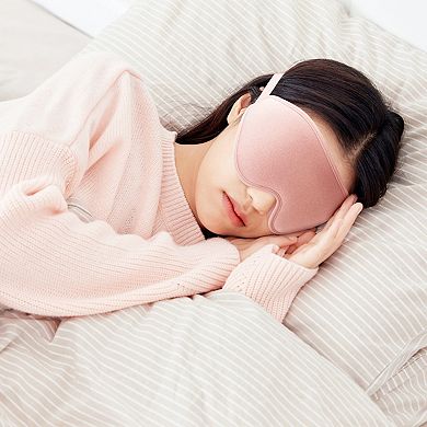 3D Contoured Sleep Eye Mask with Memory Foam Padding Adjustable Strap and Full Light Blocking