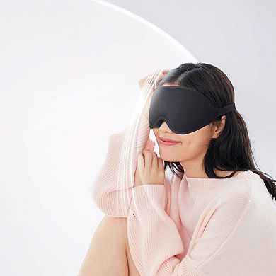 3D Contoured Sleep Eye Mask with Memory Foam Padding Adjustable Strap and Full Light Blocking