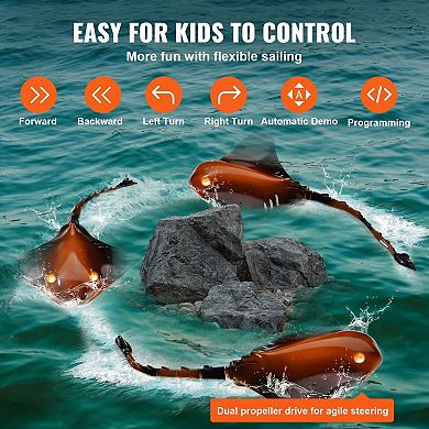 Kids RC Manta Ray for Pools and Lakes, Multi-Jointed Tail, Long-Range 2.4G Remote