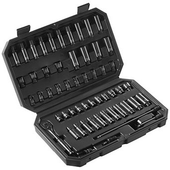 Drive Impact Socket Set, 55 pc SAE and Metric with Ratchet and Case