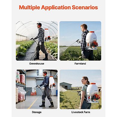 26.5cc Gas Backpack Sprayer with 5-Gallon Tank and Spray Wand