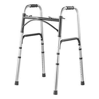 Compact Folding Walker with 8-Level Height Adjustment and Indoor Outdoor Use for Daily Mobility