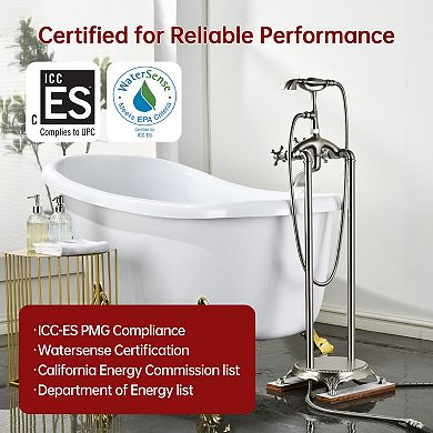SUMERAIN Freestanding Bathtub Faucet, Multi-Function, Durable Solid Brass, Leak-Proof, User-Friendly