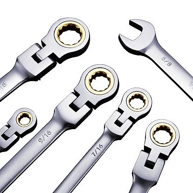 8-Piece Ratcheting Wrench Set for Automotive, Household, and Mechanical Work