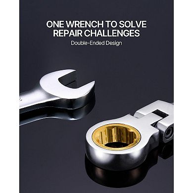 8-Piece Ratcheting Wrench Set for Automotive, Household, and Mechanical Work