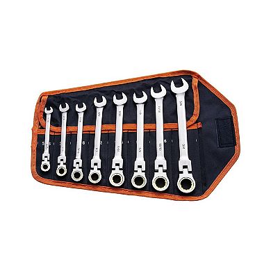 8-Piece Ratcheting Wrench Set for Automotive, Household, and Mechanical Work