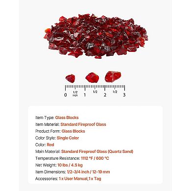 Fire Glass Rocks for Fire Pits, Gas Fireplaces, or Outdoor Fire Features