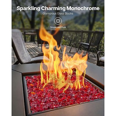 Fire Glass Rocks for Fire Pits, Gas Fireplaces, or Outdoor Fire Features