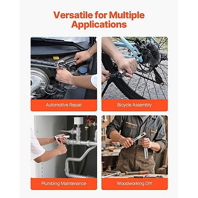 Automotive and DIY Socket Set with Chrome Finish and High-Torque Ratchet