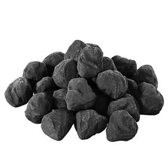 Ceramic Fireplace Fire Balls 25-Pack for Gas Flames, Works with Lava Rocks
