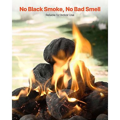 Ceramic Fireplace Fire Balls 25-Pack for Gas Flames, Works with Lava Rocks