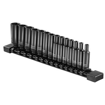 Drive Metric Impact Socket Set, 14 pc Deep Sockets with Organizer