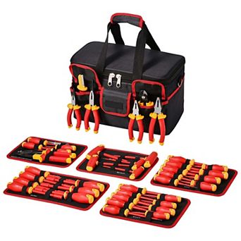 50 pc Insulated Screwdriver Set with Magnetic Tips and Dual-Material Handles
