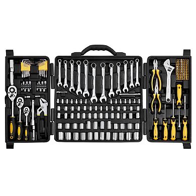 Mechanics Tool Set 207 Pieces, SAE and Metric Sockets with Ratchets and Case