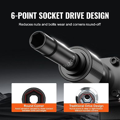 Alloy Steel Impact Socket Set 48-Piece with Metal Toolbox for Automotive Tools