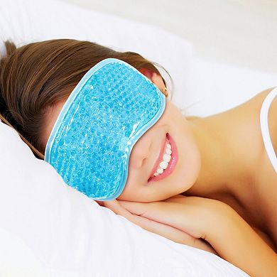 Reusable Gel Bead Eye Mask Hot and Cold Compress PVC Eye Cover with Adjustable Strap