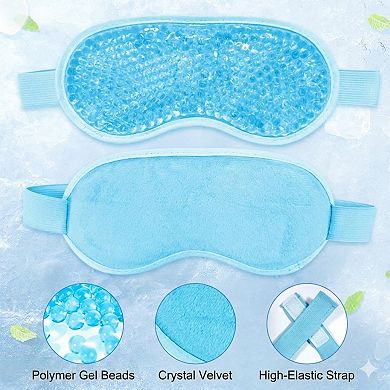 Reusable Gel Bead Eye Mask Hot and Cold Compress PVC Eye Cover with Adjustable Strap