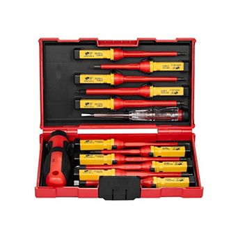 13 pc Insulated Screwdriver Set with Magnetic Tips and Interchangeable Heads
