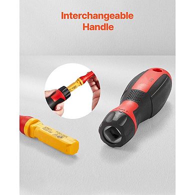 13-Piece Insulated Screwdriver Set with Magnetic Tips and Interchangeable Heads