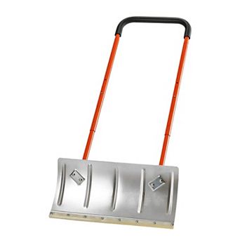 Wheeled Snow Shovel with Adjustable Handle and Anti-Slip Wheels
